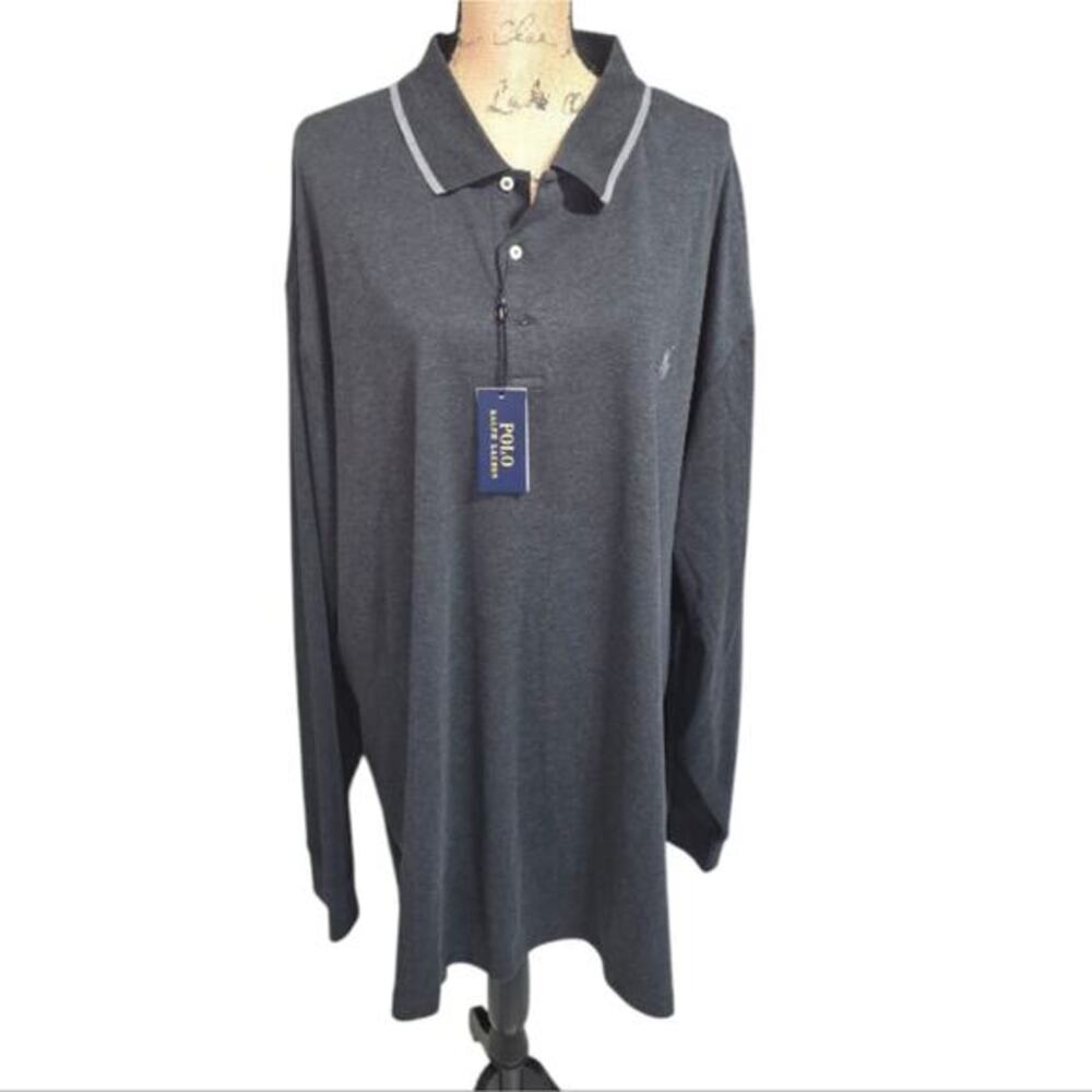 Polo‎ by Ralph Lauren Men's Gray Long Sleeve Shirt Size 4XLT BIG AND TALL NEW